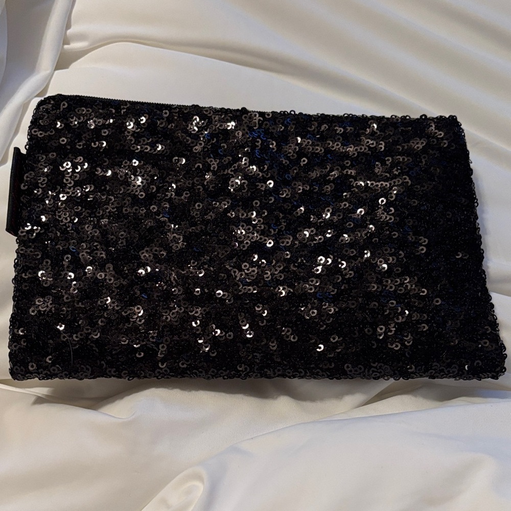 Your Best friend black sequence full zip lined made in Italy purse wallet bag